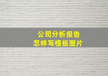 公司分析报告怎样写模板图片