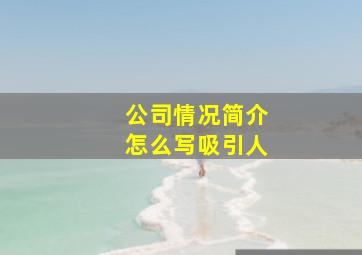 公司情况简介怎么写吸引人