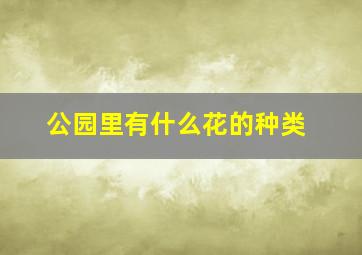 公园里有什么花的种类