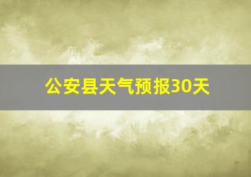 公安县天气预报30天