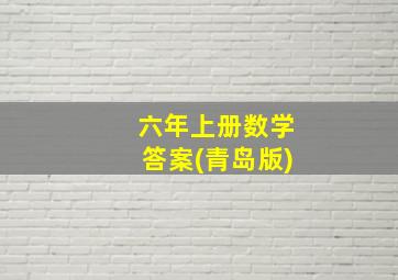 六年上册数学答案(青岛版)