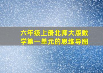 六年级上册北师大版数学第一单元的思维导图