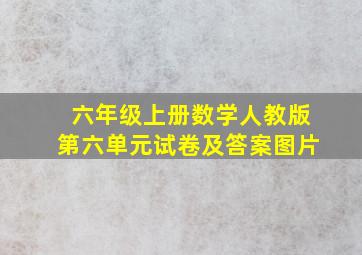 六年级上册数学人教版第六单元试卷及答案图片