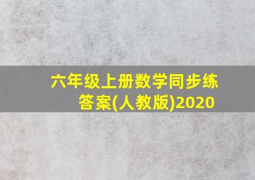 六年级上册数学同步练答案(人教版)2020