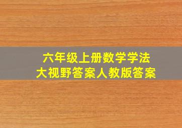 六年级上册数学学法大视野答案人教版答案