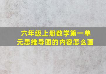 六年级上册数学第一单元思维导图的内容怎么画