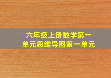 六年级上册数学第一单元思维导图第一单元