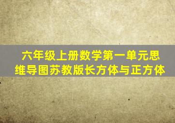 六年级上册数学第一单元思维导图苏教版长方体与正方体