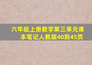 六年级上册数学第三单元课本笔记人教版40到45页