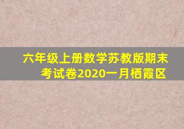 六年级上册数学苏教版期末考试卷2020一月栖霞区