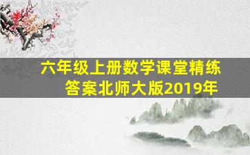 六年级上册数学课堂精练答案北师大版2019年