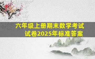 六年级上册期末数学考试试卷2025年标准答案