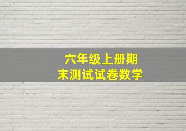 六年级上册期末测试试卷数学