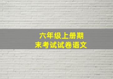 六年级上册期末考试试卷语文