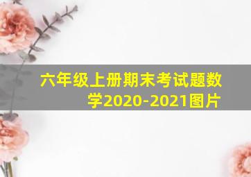 六年级上册期末考试题数学2020-2021图片