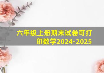 六年级上册期末试卷可打印数学2024-2025