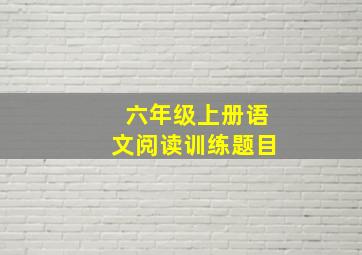 六年级上册语文阅读训练题目