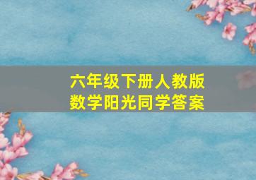 六年级下册人教版数学阳光同学答案