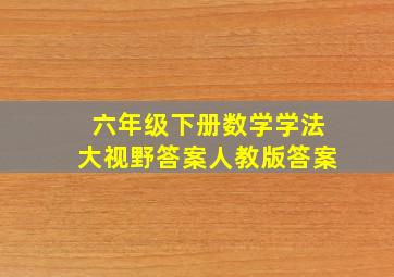 六年级下册数学学法大视野答案人教版答案