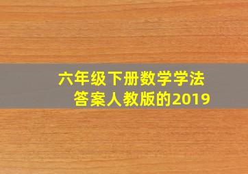 六年级下册数学学法答案人教版的2019