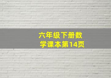 六年级下册数学课本第14页