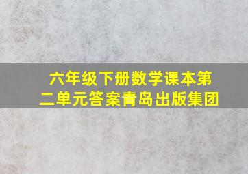 六年级下册数学课本第二单元答案青岛出版集团