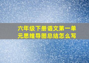 六年级下册语文第一单元思维导图总结怎么写