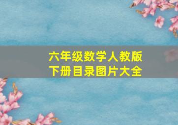 六年级数学人教版下册目录图片大全