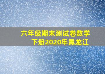 六年级期末测试卷数学下册2020年黑龙江