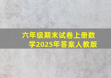 六年级期末试卷上册数学2025年答案人教版