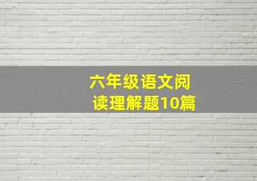 六年级语文阅读理解题10篇