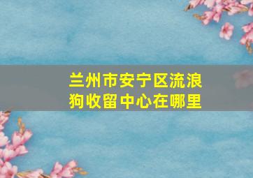 兰州市安宁区流浪狗收留中心在哪里