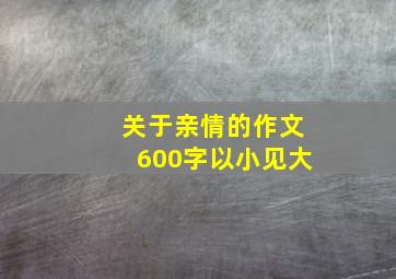 关于亲情的作文600字以小见大