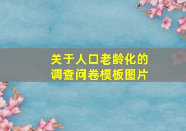 关于人口老龄化的调查问卷模板图片