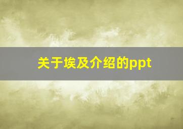 关于埃及介绍的ppt