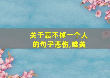 关于忘不掉一个人的句子悲伤,唯美