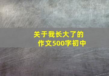 关于我长大了的作文500字初中