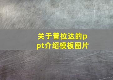 关于普拉达的ppt介绍模板图片