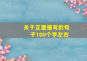 关于正面描写的句子100个字左右