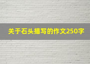 关于石头描写的作文250字