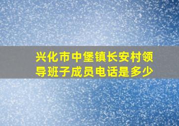 兴化市中堡镇长安村领导班子成员电话是多少