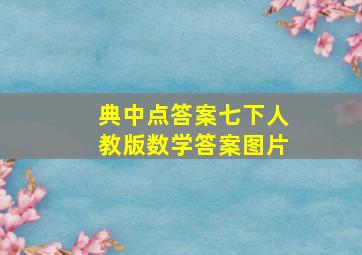 典中点答案七下人教版数学答案图片