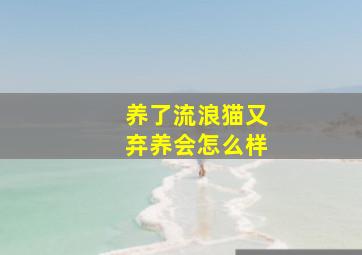 养了流浪猫又弃养会怎么样