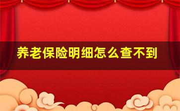 养老保险明细怎么查不到