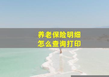 养老保险明细怎么查询打印