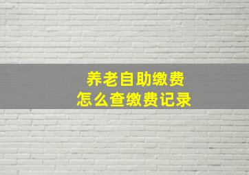 养老自助缴费怎么查缴费记录