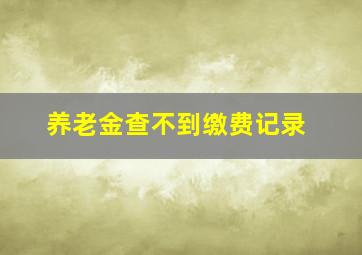 养老金查不到缴费记录