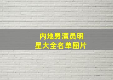 内地男演员明星大全名单图片