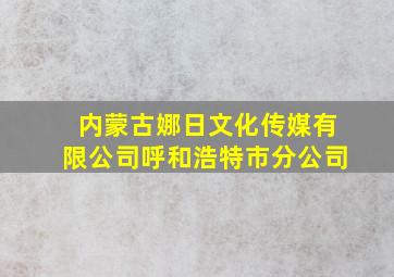 内蒙古娜日文化传媒有限公司呼和浩特市分公司