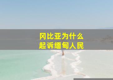 冈比亚为什么起诉缅甸人民